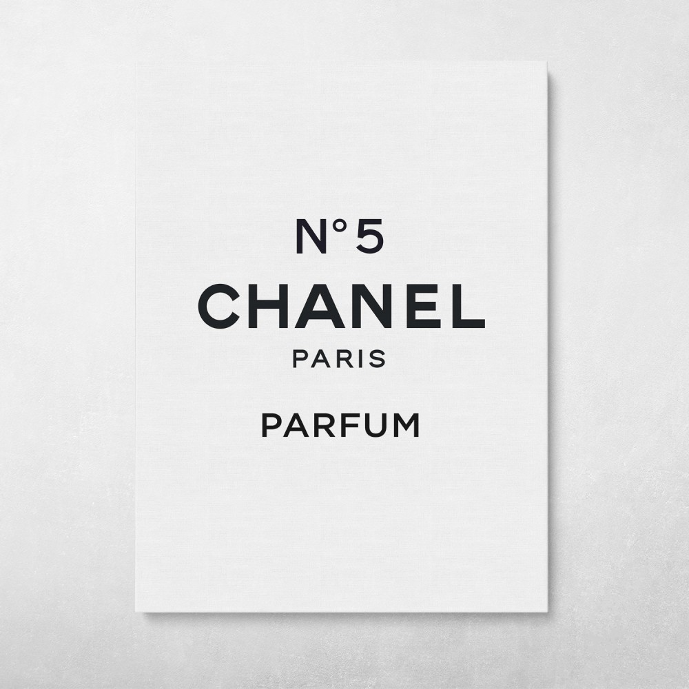 Chanel No5 Perfume Modern White Fashion Chic Wall Art | Canvas